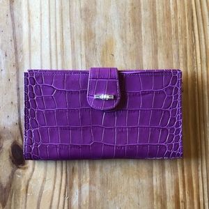 Longchamp Purple Leather Wallet
